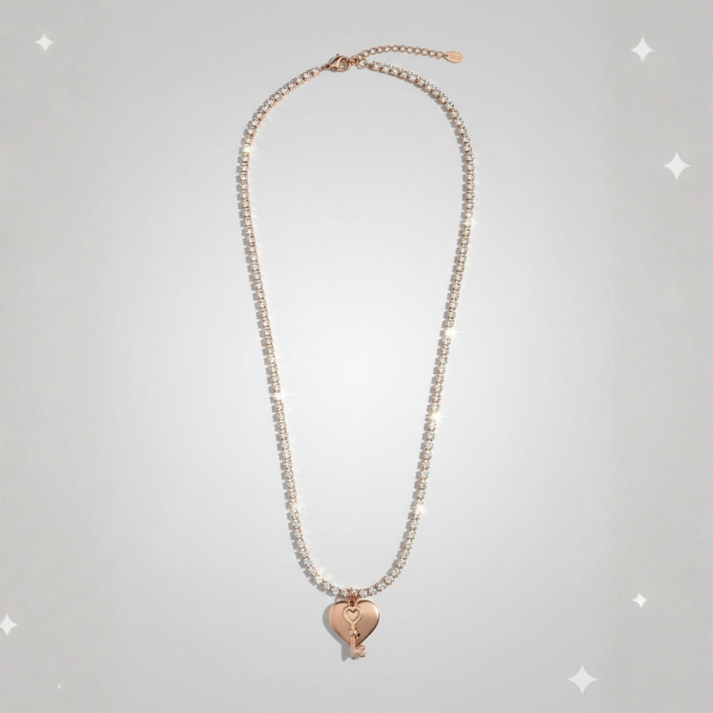Key to My Heart Necklace (Rose Gold) 🗝️❤️