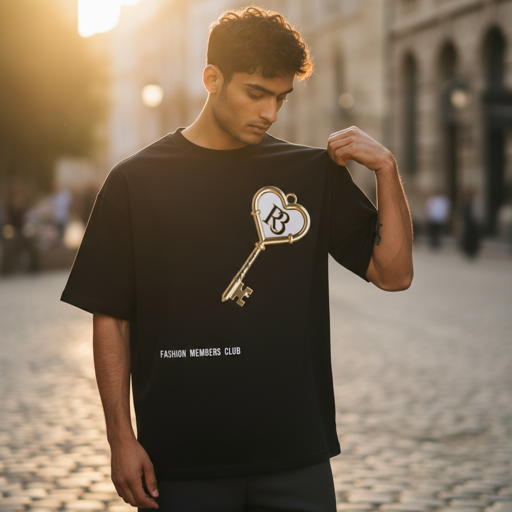 R3CEIVED – Key to My Heart Night Edition Oversized Tee | Designer Streetwear