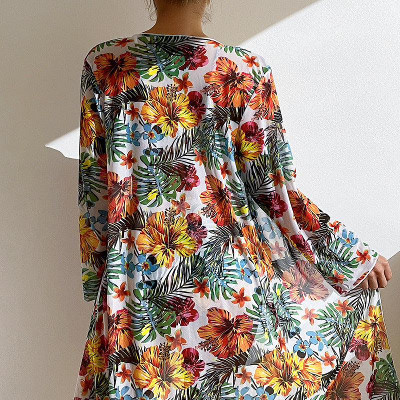 R3 Long top split three piece printed sexy swimsuit ,women's bikini - R3ceived