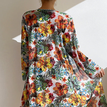 R3 Long top split three piece printed sexy swimsuit ,women's bikini - R3ceived