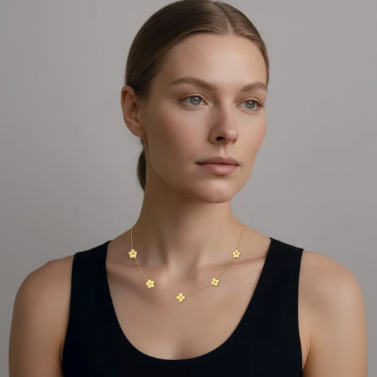 R3CEIVED 5-Clover Necklace – Gold Laser Edition