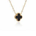 R3CEIVED Klavertje Vier Ketting – Black Edition (Verguld)