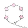 R3CEIVED lucky Clover Bracelet – Silver Pink Edition