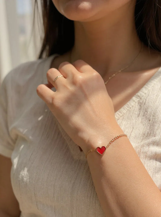 From R3ceived With Love” Heart Bracelet – Red Edition