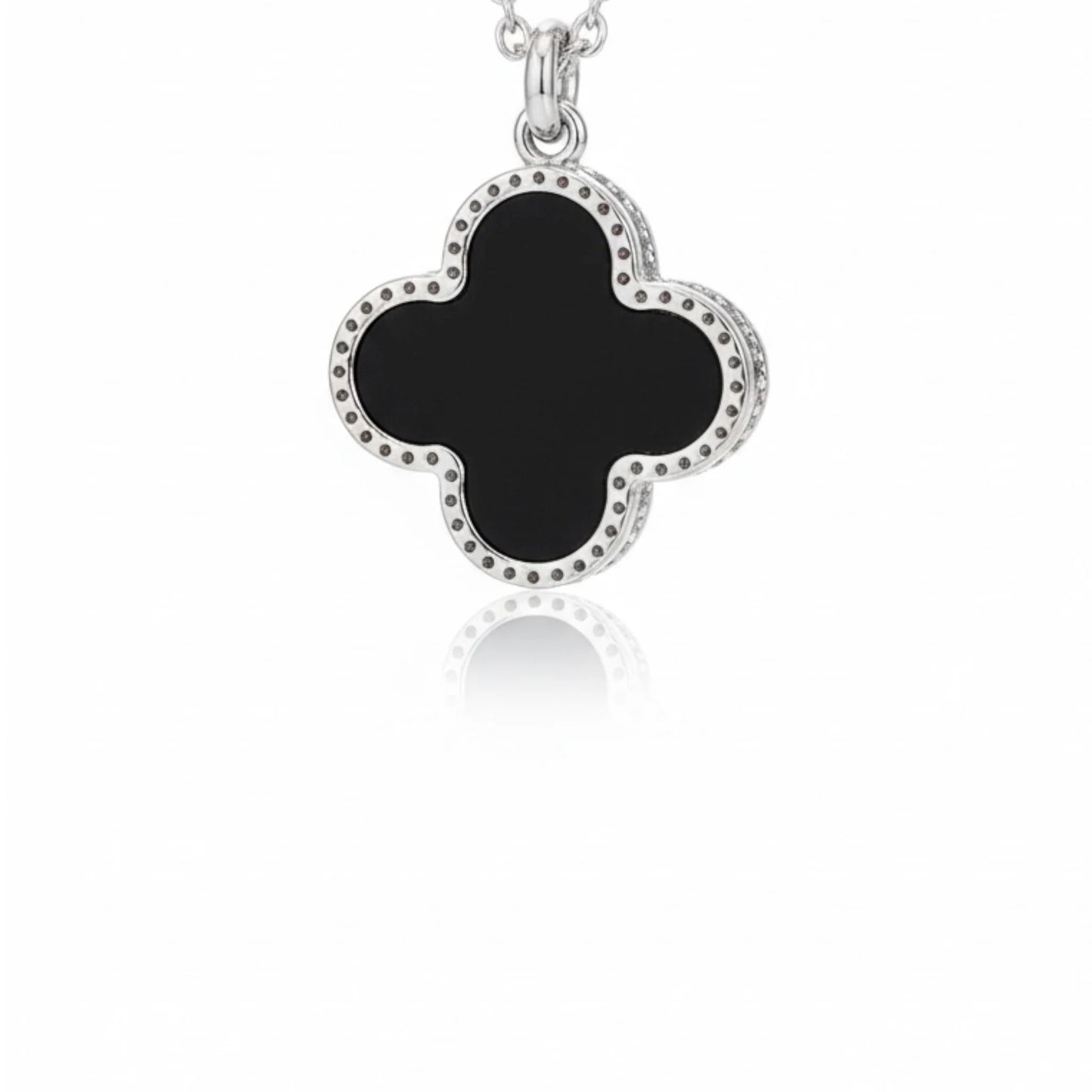 R3CEIVED Clover Necklace – White Silver Edition