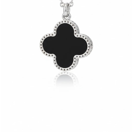 R3CEIVED Clover Necklace – White Silver Edition
