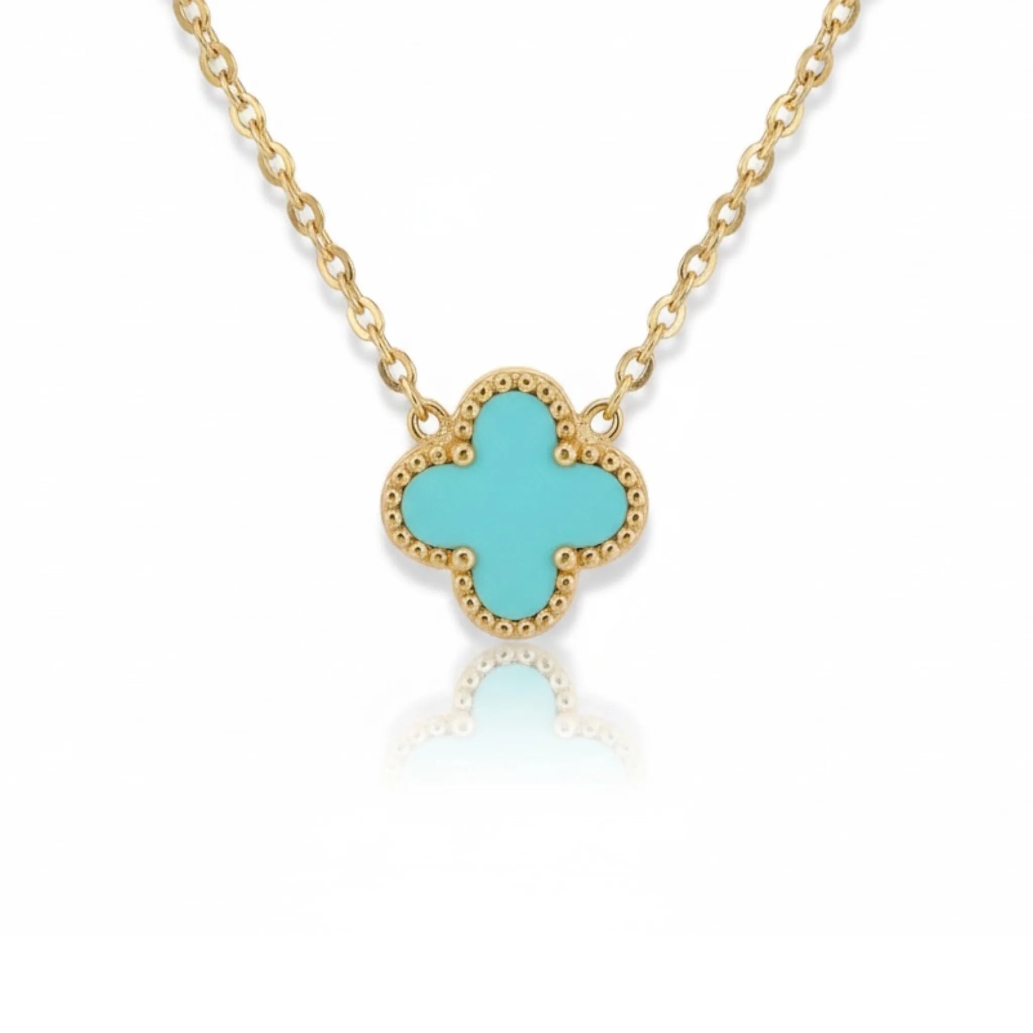 R3CEIVED Klavertjevier Ketting – Hemelsblauwe Editie