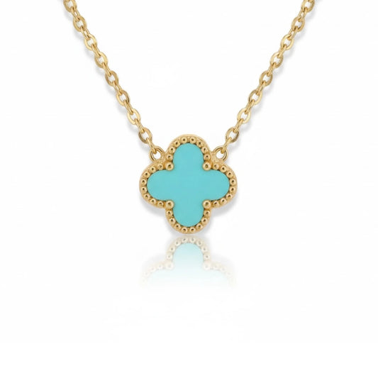 R3CEIVED Clover Necklace – Sky Blue Edition