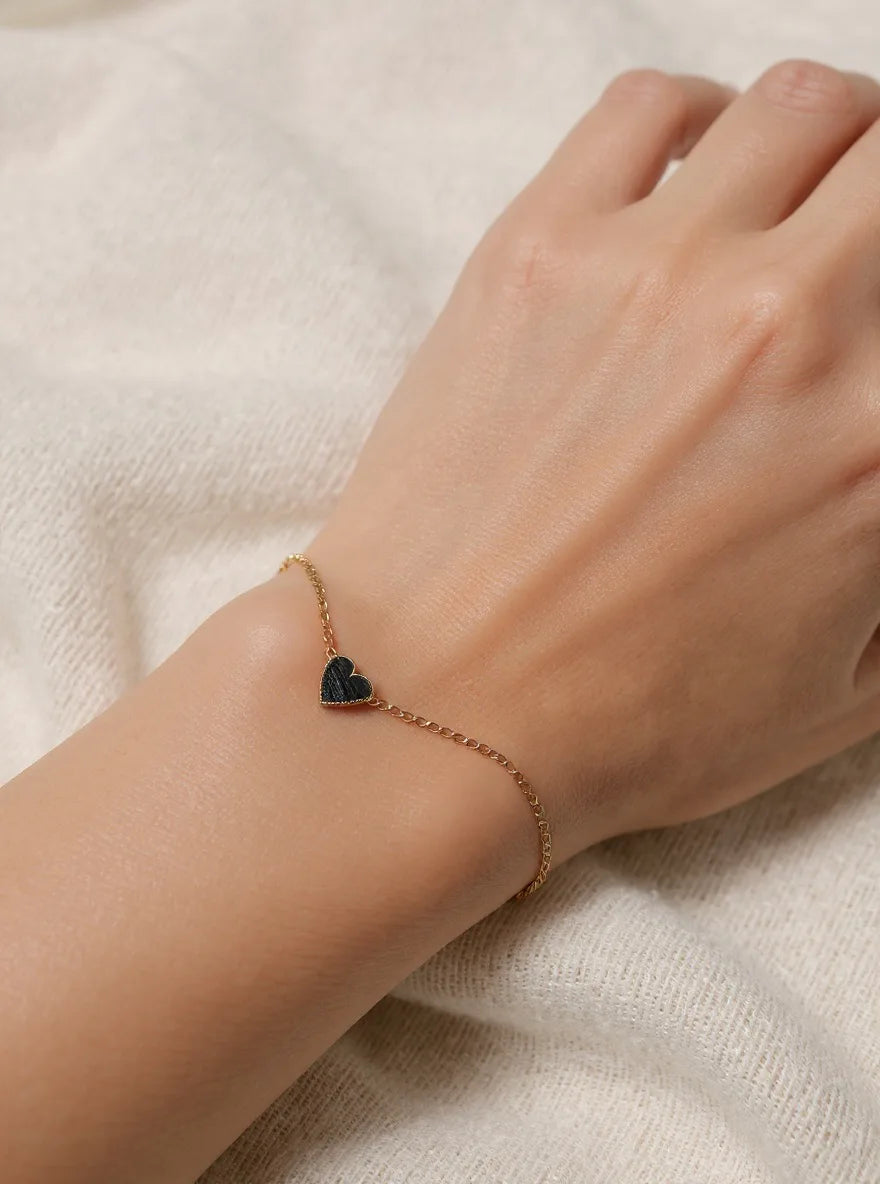 R3CEIVED “From R3ceived With Love” Heart Bracelet – Black Edition