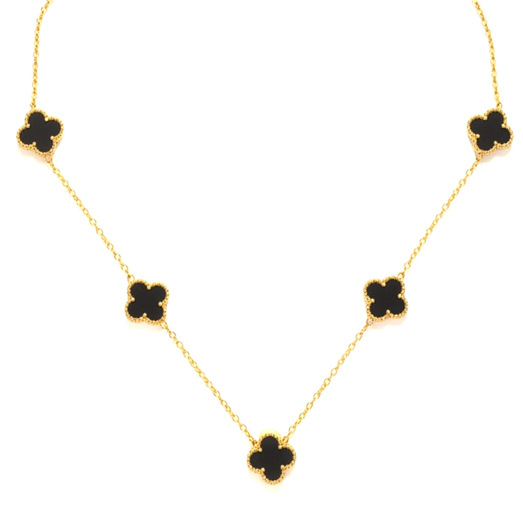 R3CEIVED lucky Clover Necklace – Black Edition