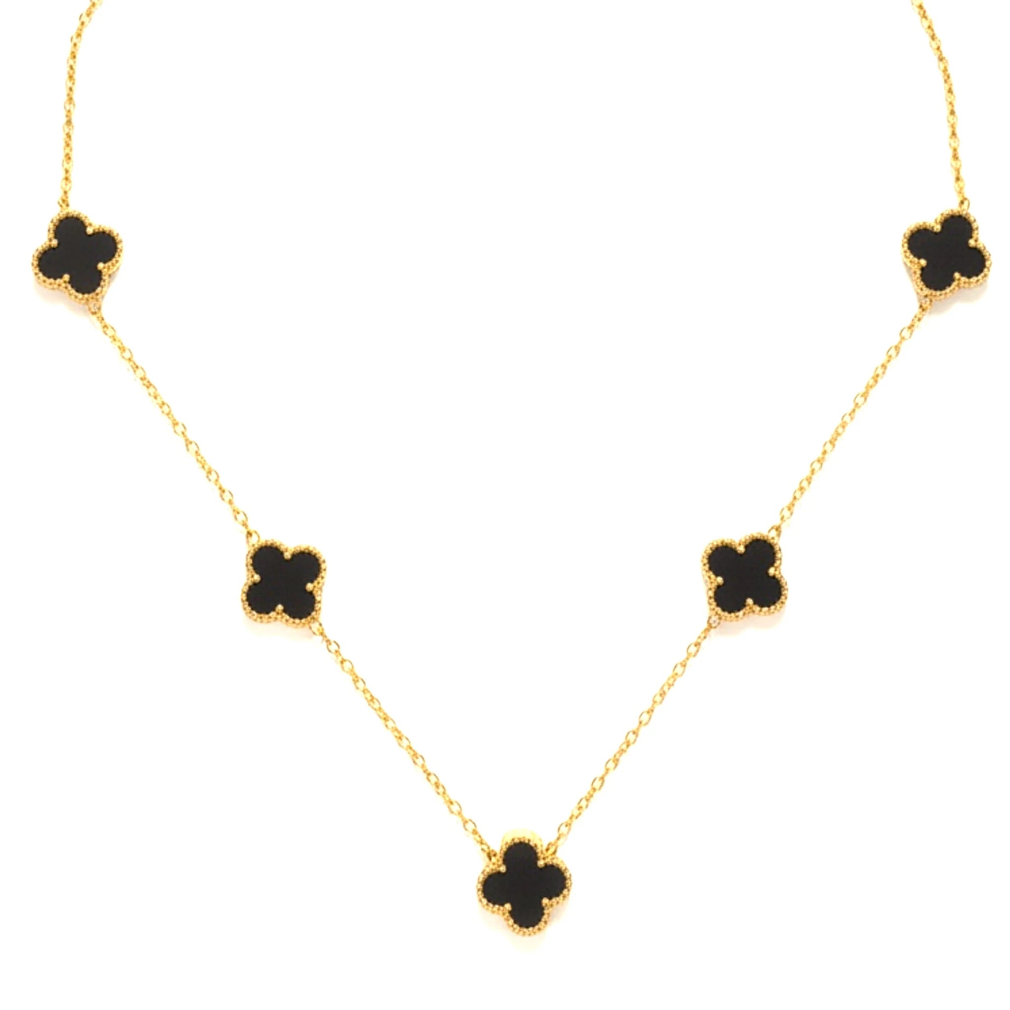 R3CEIVED lucky Clover Necklace – Black Edition