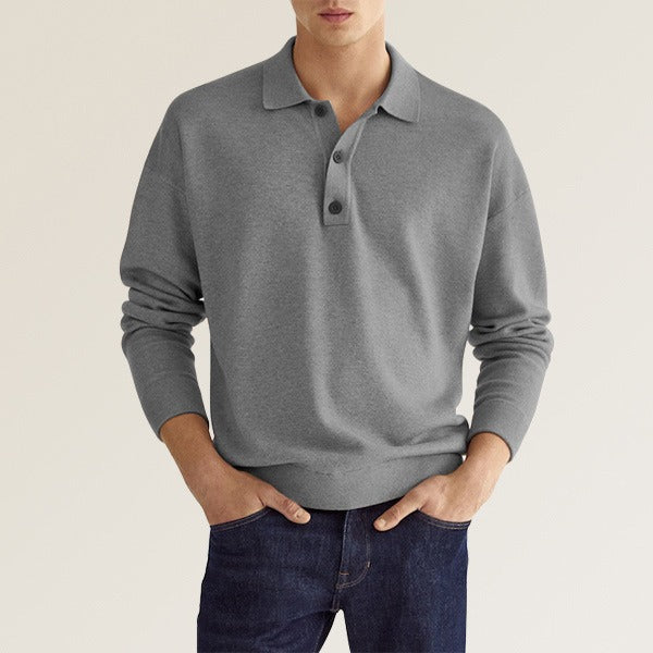R3ceived   V-Neck Casual Long Sleeve Polo sweater for men Autumn - R3ceived