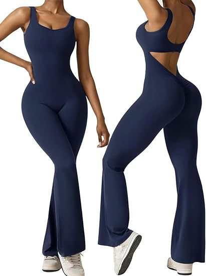 R3 Women's sleeveless flared jumpsuit sexy backless R3ceived - R3ceived