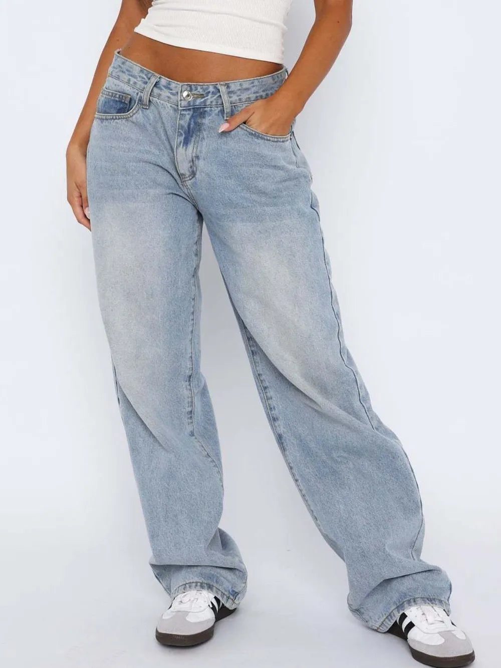 R3ceived wide Leg baggy fit Jeans with Pockets - R3ceived