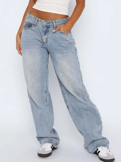 R3ceived wide Leg baggy fit Jeans with Pockets