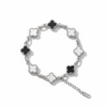 R3CEIVED — Silver Clover at night Bracelet