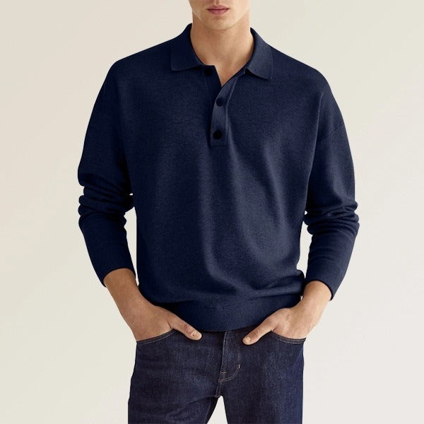 R3ceived   V-Neck Casual Long Sleeve Polo sweater for men Autumn - R3ceived