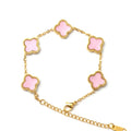 R3CEIVED Lucky Klavertje Armband – Roze Editie (18K Verguld)