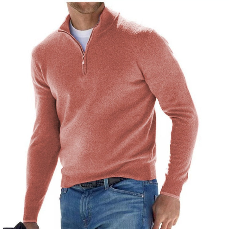 R3ceived casual long sleeved V-neck wool zipper men's - R3ceived