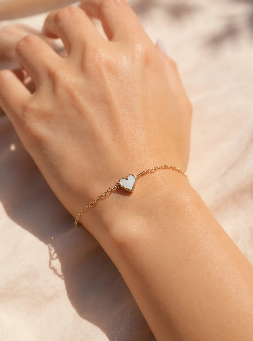 R3CEIVED “From R3ceived With Love” Heart Bracelet – White Edition