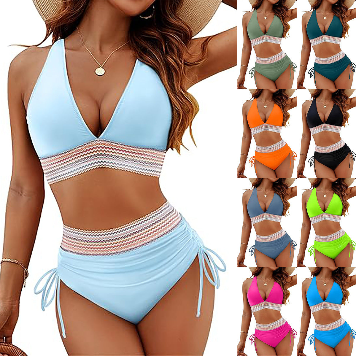 R3 color split sexy bikini R3ceived swimsuit - R3ceived