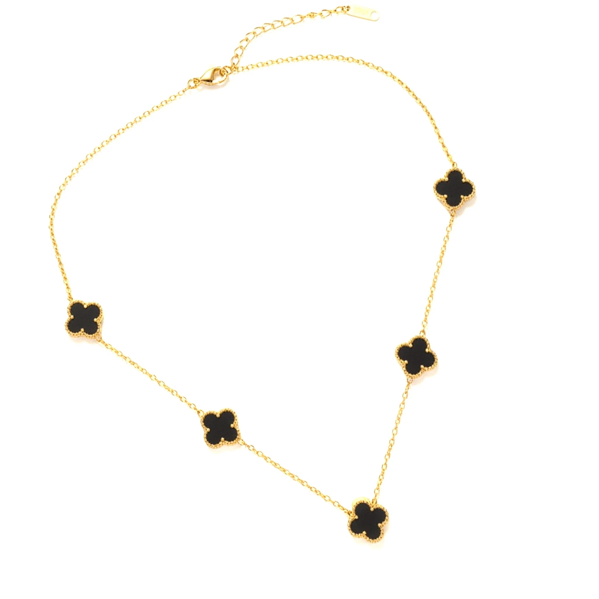 R3CEIVED lucky Clover Necklace – Black Edition