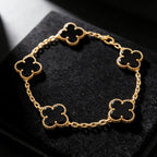 ONTVANGEN 1-Klaver Armband – Goud Zwarte Editie (18K Verguld)