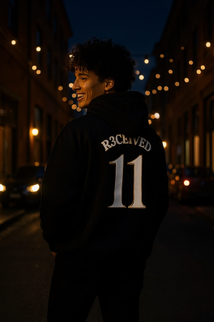 R3CEIVED No.11 Oversized  Yersey  hoodie