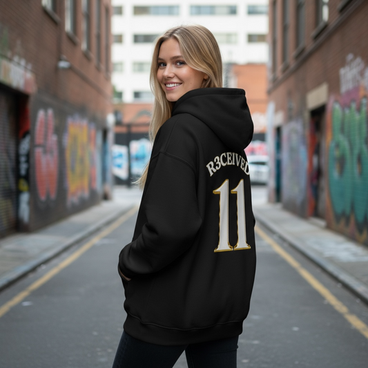 R3CEIVED No.11 Oversized  Yersey  hoodie