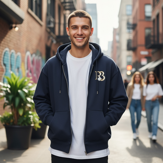 R3CEIVED Oversized Zipper Hoodie – No.11 Edition | Fashion Members Club signature