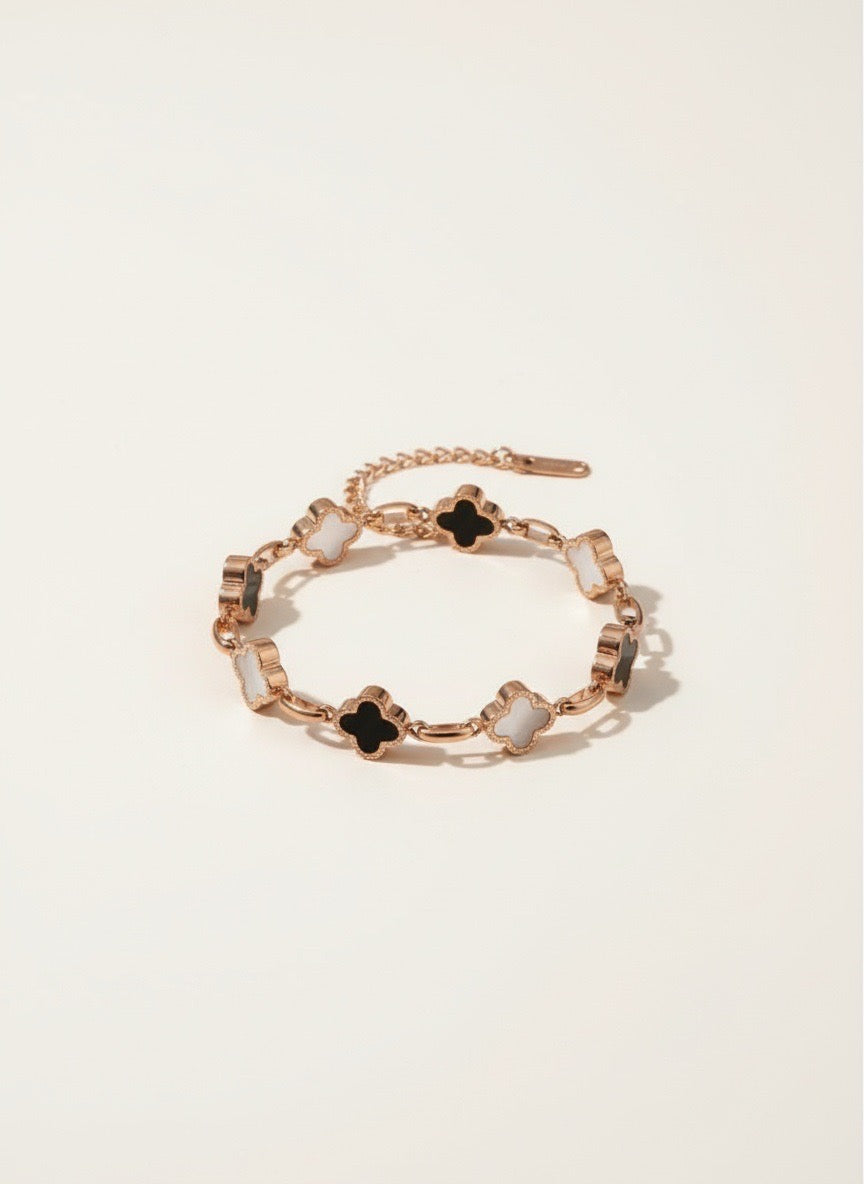 R3CEIVED — Rose Gold Clover Bracelet (Stainless Steel)
