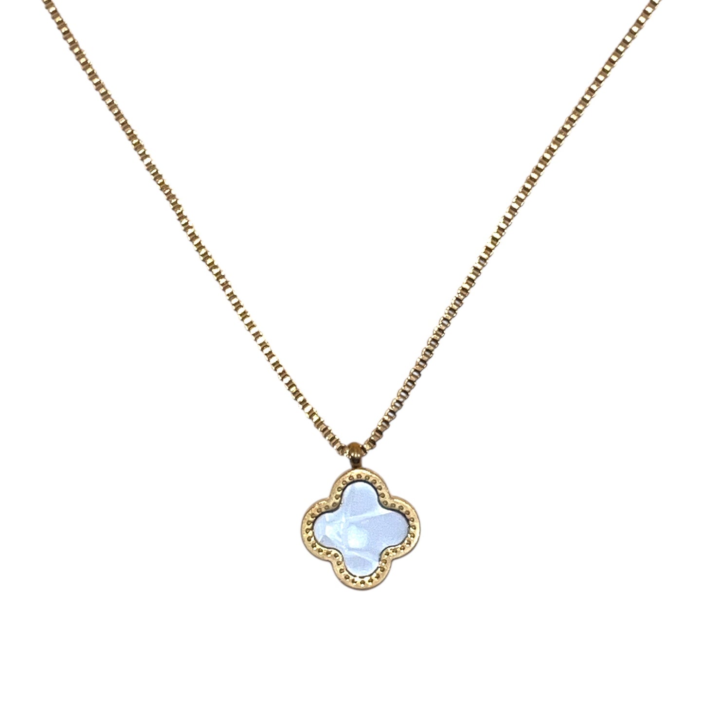R3CEIVED Clover Necklace – White Edition