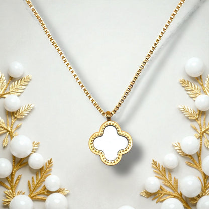 R3CEIVED Clover Necklace – White Edition
