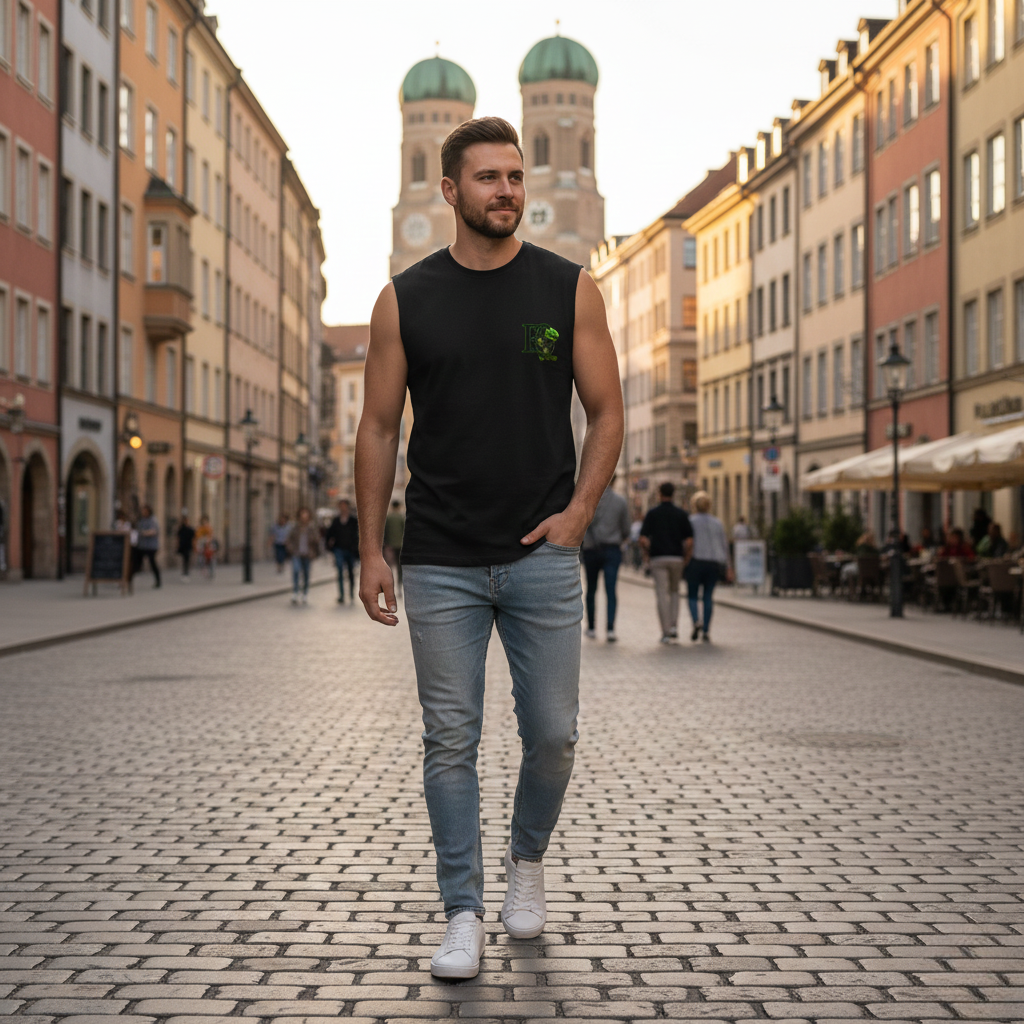 Schoonheid en de Roos – Green Rose starrdust Editie (Mouwloze Oversized Tee)