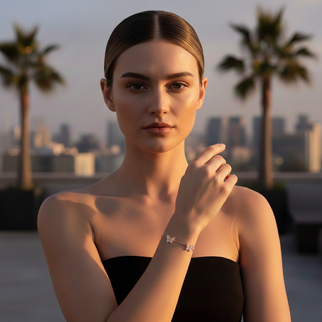 🦋 Vlinderarmband van R3CEIVED – Roségoud Verguld Roestvrij Staal
