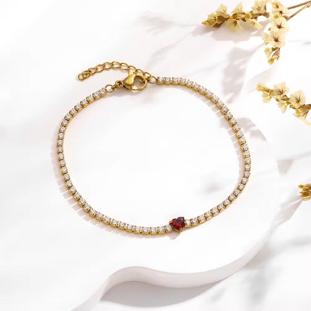 Aurora red Heart Tennis Bracelet · Red Gold Edition ❤️✨