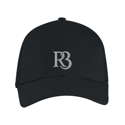 Comfortable Black Mesh Cap with white R3 Logo