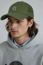 Olive Green Mesh Cap with White R3 Logo