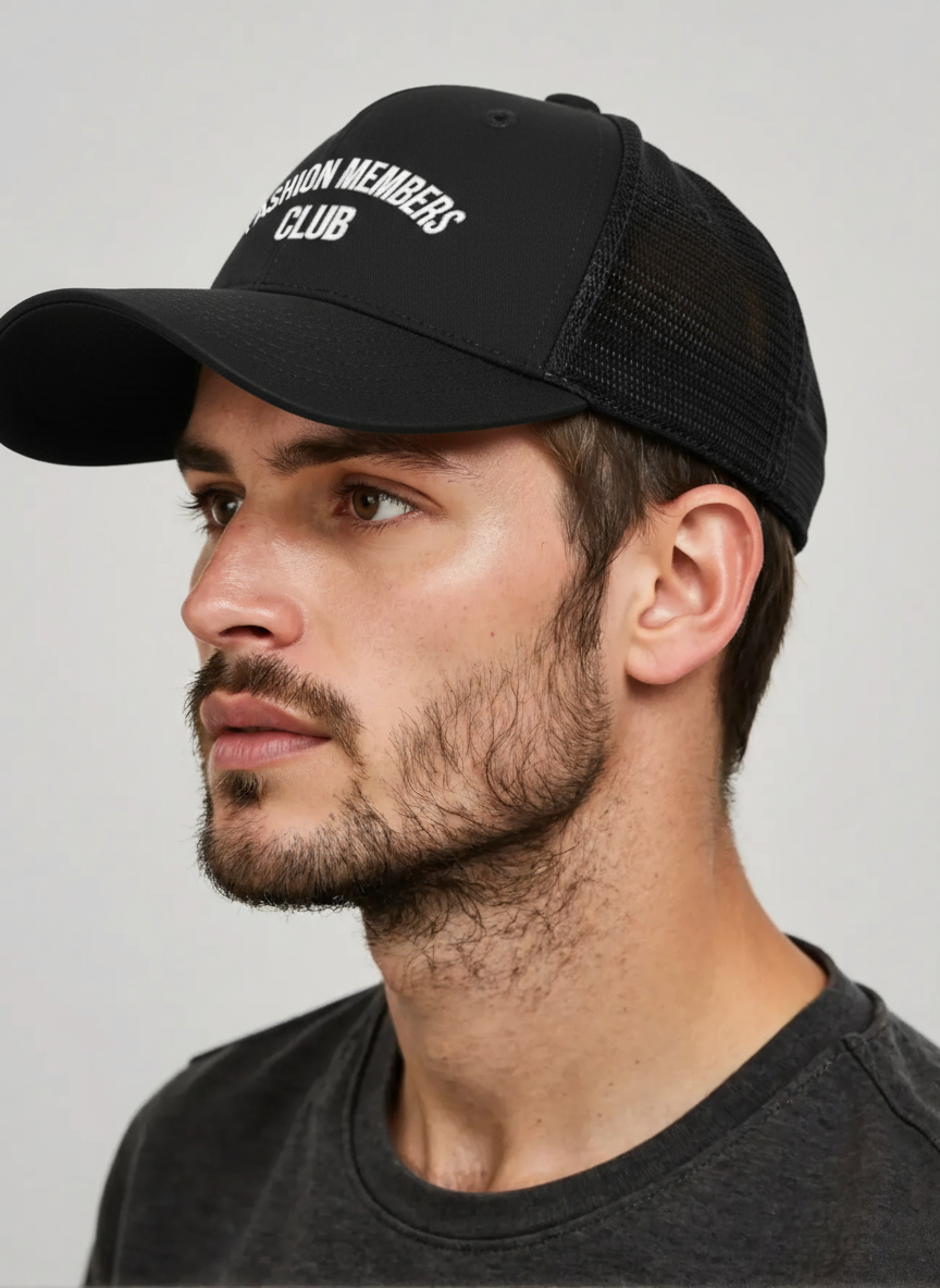 Fashion Members Club Trucker Cap — R3CEIVED Silver, white