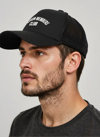 Fashion Members Club Trucker Cap — R3CEIVED Silver, white